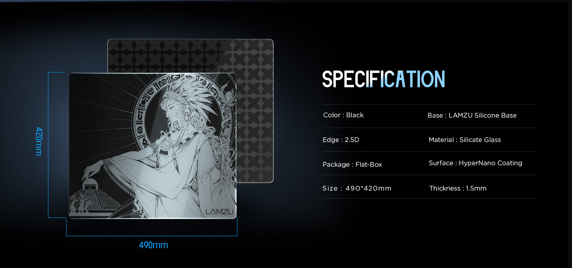 LAMZU MAYA Glass Mousepad